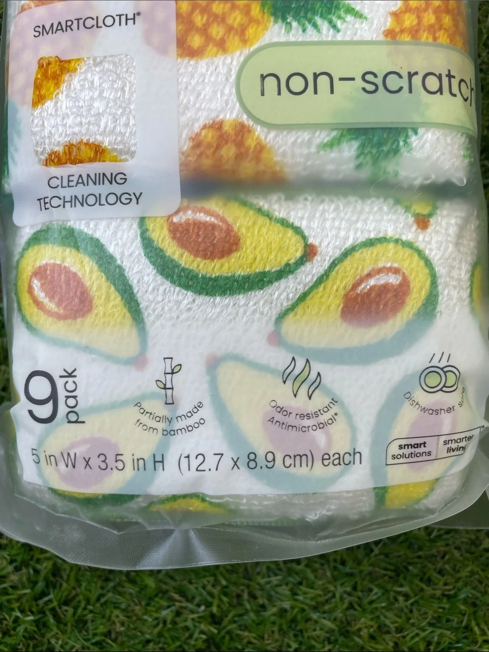 Smart Design Pineapple & Avocado Scrub Sponge Set - White & Yellow
